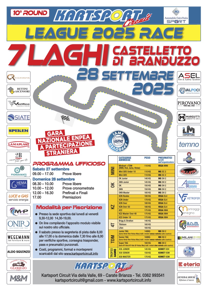 KARTSPORT LEAGUE 2025 R.10 - 27.28 SETTEMBRE 2025