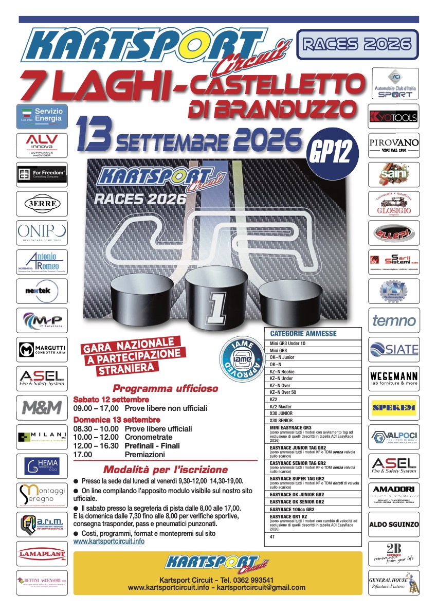 KARTSPORT CIRCUIT GP12 CASTELLETTO 13/09/2026